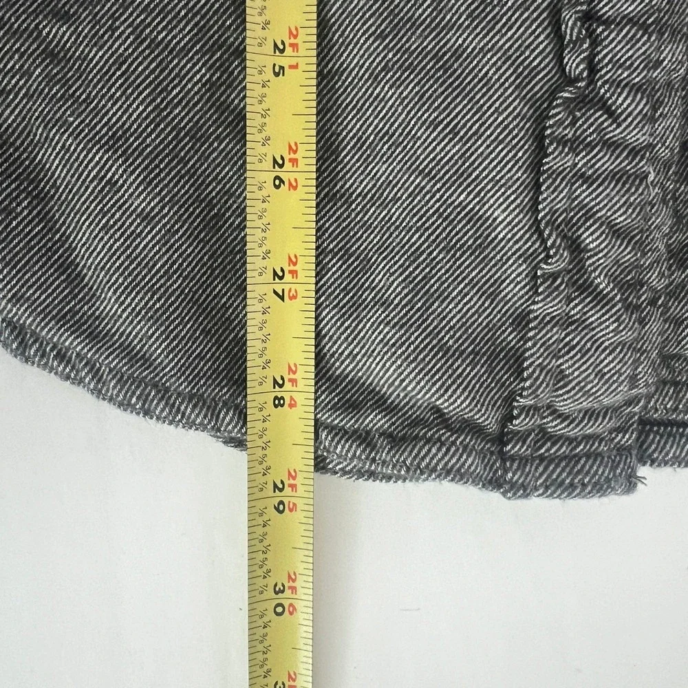 Aerie Sz XS Anytime Fave Twill Shirt Shacket Oversized 100%‎ Cotton Gray Cozy